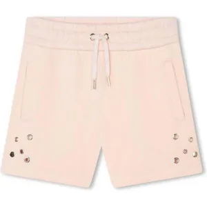 Girls Peach Eyelet Shorts