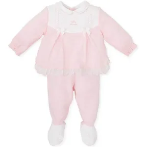 Girls Pink Bow Babygrow Set