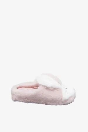 Girls Pink Bunny Detail Slipper