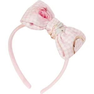 Girls Pink Check Headband