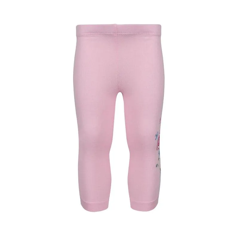 Girls Pink Foral Hooded Top & Leggings Set