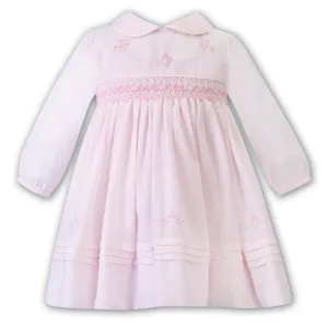 Girls Pink Hand Smocked Dress