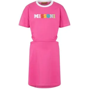 Girls Pink Logo Cotton Jersey Dress