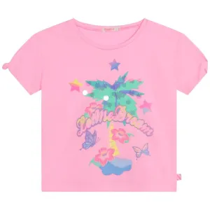 Girls Pink Palm Tree T-shirt