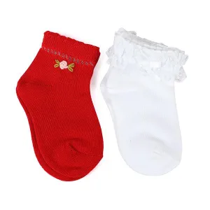 GIRLS RED SOCKS( 2 PIECE SET)