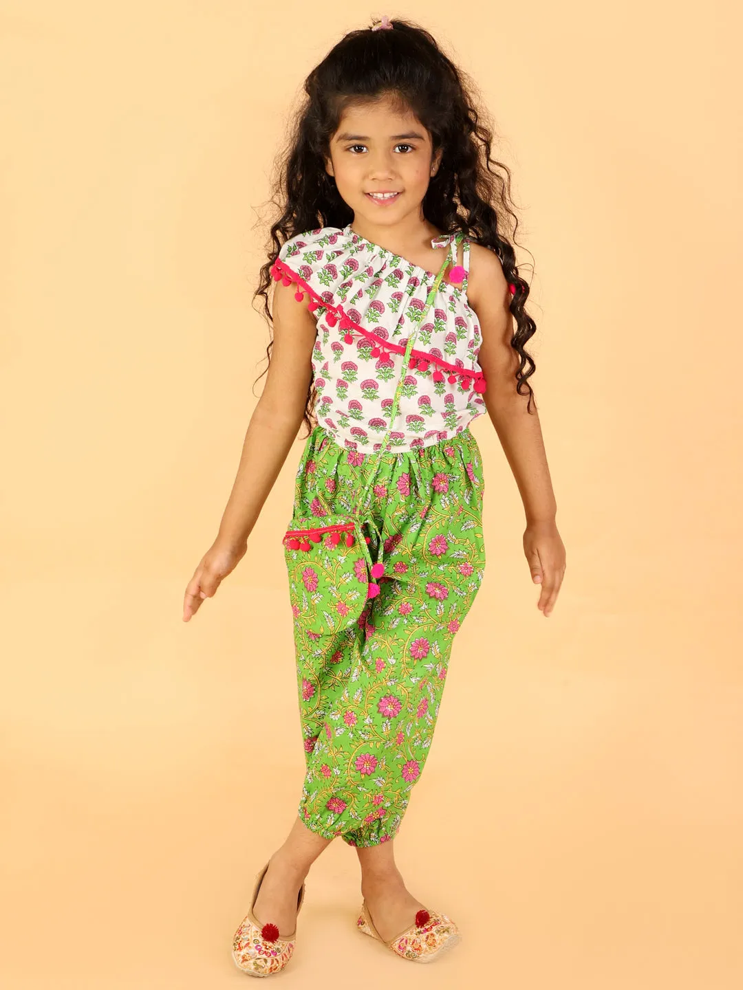 Girl's Sassy Frill top with harem pants and bag - KID1 Girls