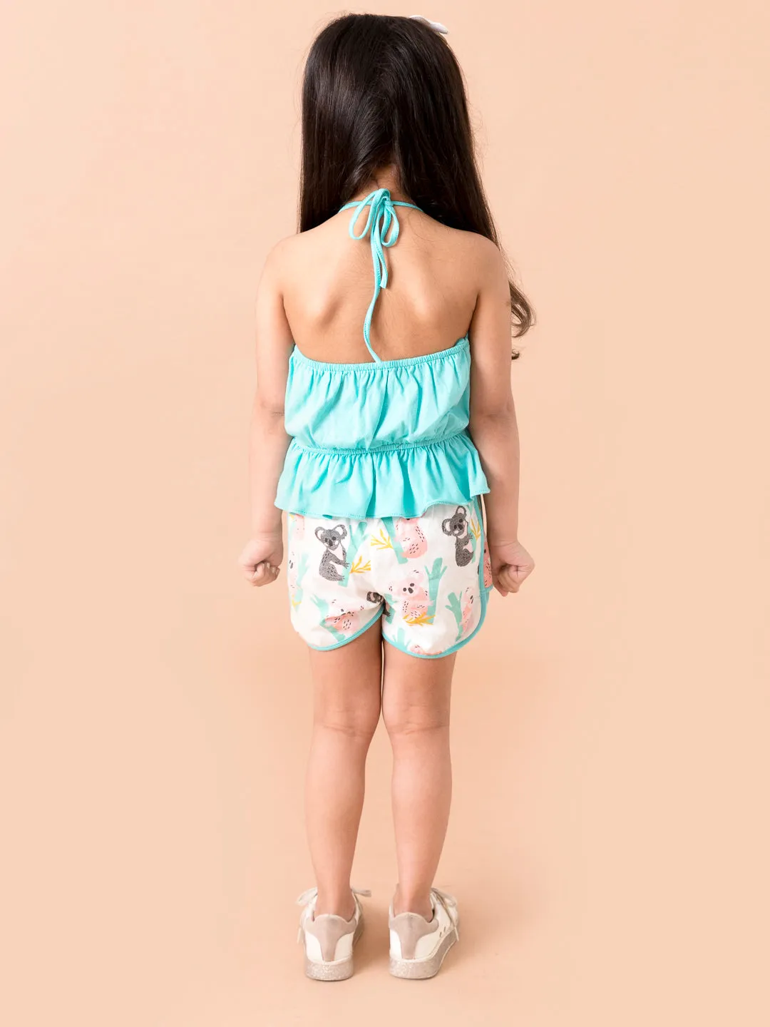 Girls Sh-Whitejungle Shorts Set - Ps Peaches