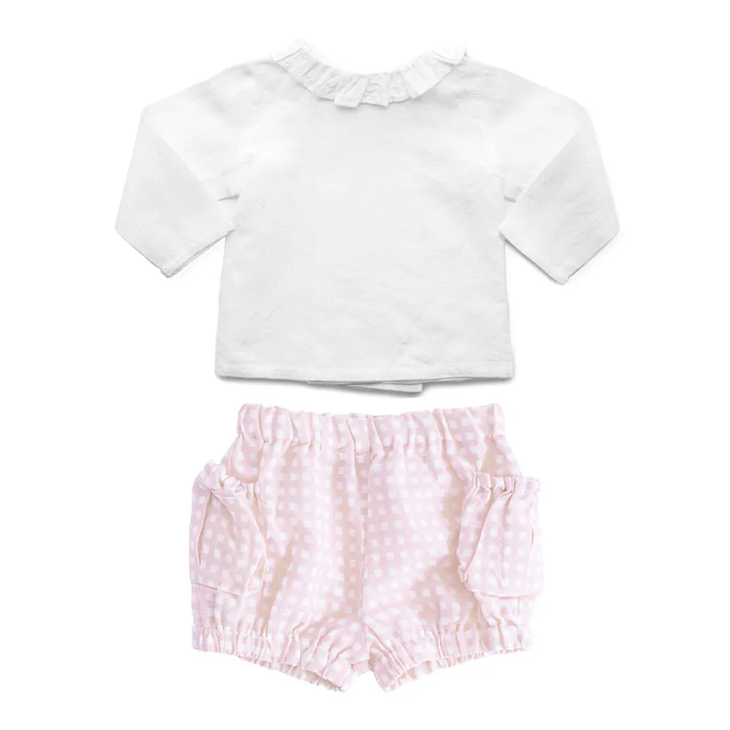 Girls Short | Dusty Pink Gingham