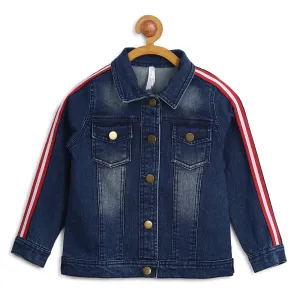 Girl's Side Tape Denim Jacket - StyleStone Kid