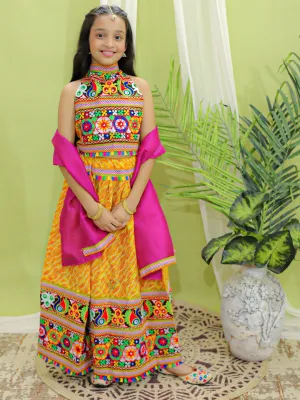 Girl's Silk Yellow Lehenga Sets - Bownbee