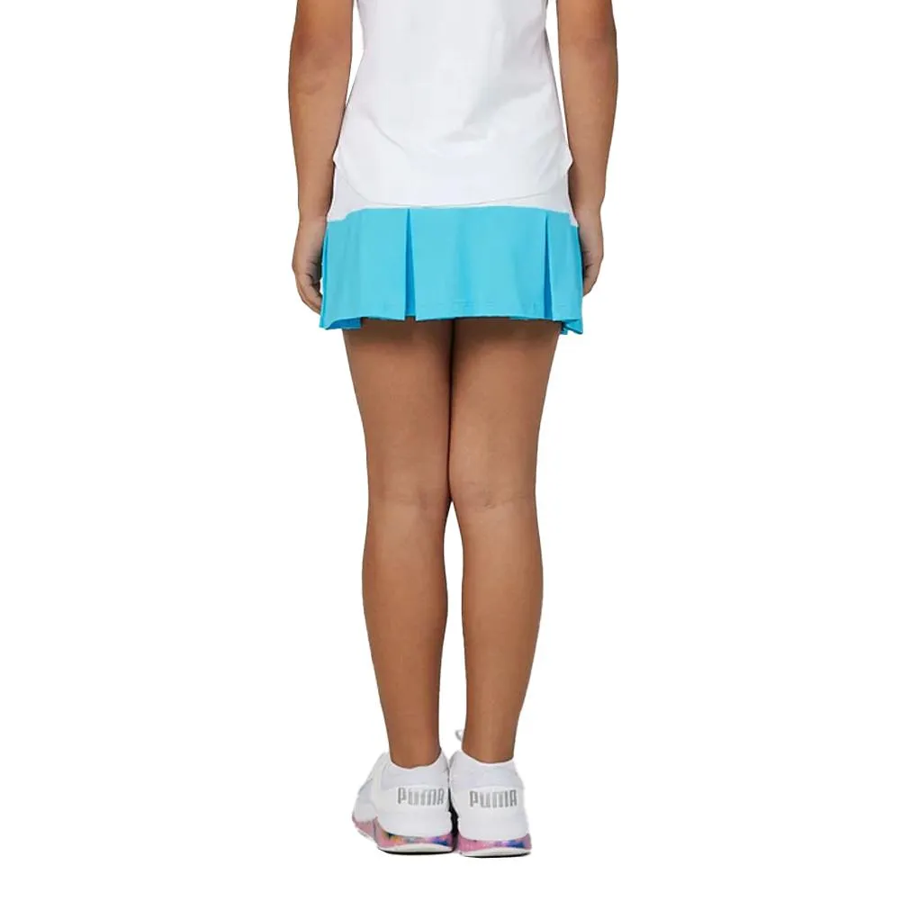 Girls Square Mesh Tennis Skort White and Babyboy