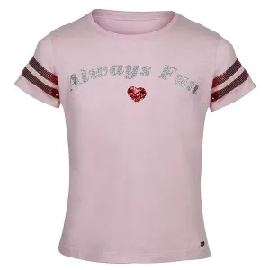 GIRLS T-SHIRT WITH GRAPHIC LETTERING - PINK