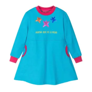 Girls Turquoise Stars Dress