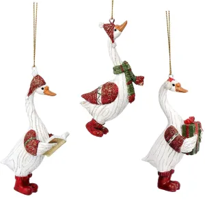 Gisela Graham 10cm Goose Tree Decoration (Choice of 3)