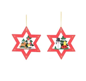 Gisela Graham 11cm Wooden Christmas Star (Choice of 2)