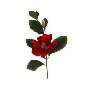 Gisela Graham 66cm Deep Red Magnolia Spray