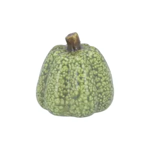 Gisela Graham 9cm Green Speckle Ceramic Pumpkin Mini Ornament