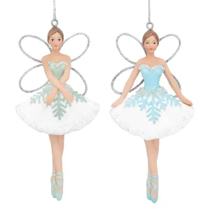 Gisela Graham Blue/Green Resin Fairy Hanging Decoration