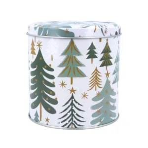 Gisela Graham Cream/Green Trees Chocolate Tin