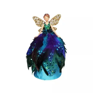 Gisela Graham Resin Peacock Angel Tree Topper