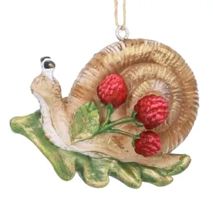 Gisela Graham Resin Snail with Berries Hanging Decoration