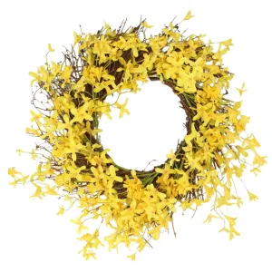 Gisela Graham Yellow Forsythia Wreath