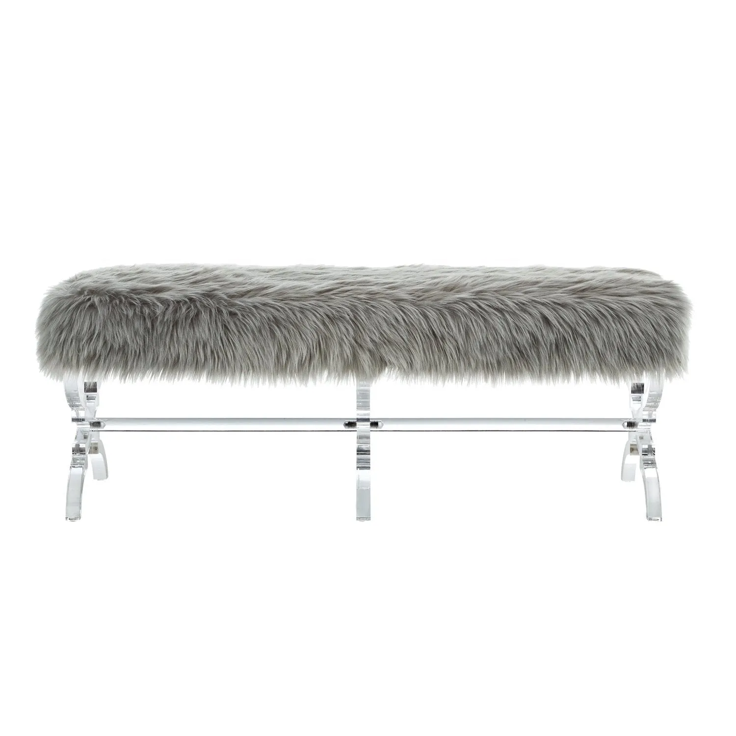 Giselle Faux Fur X-Leg Bench