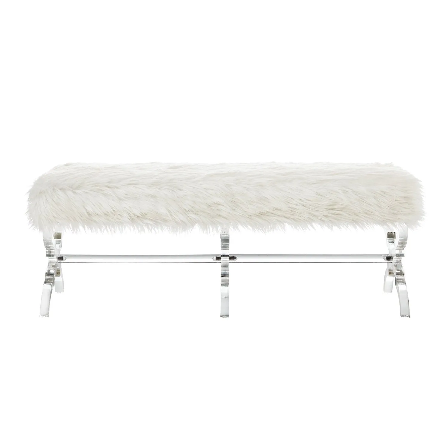 Giselle Faux Fur X-Leg Bench