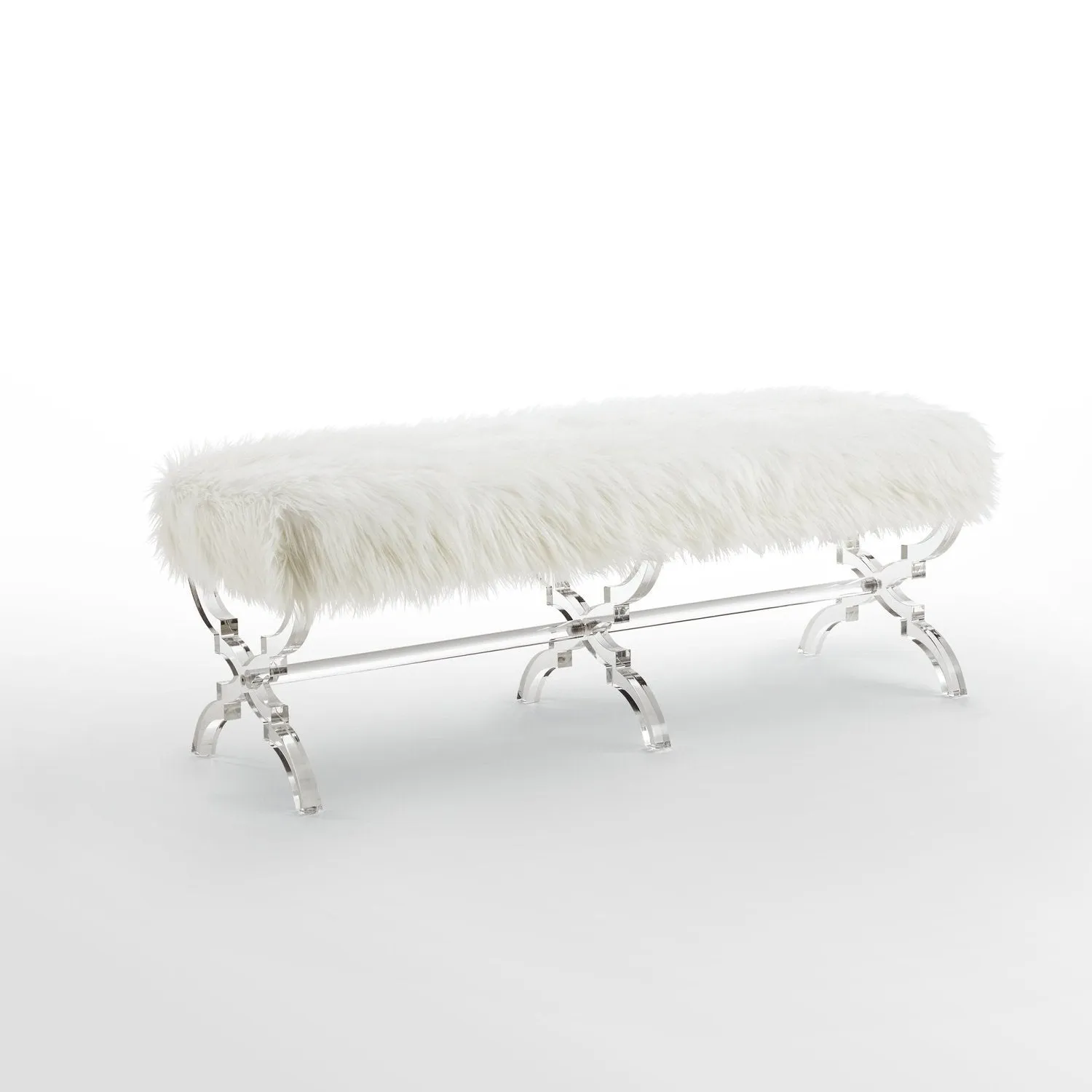 Giselle Faux Fur X-Leg Bench