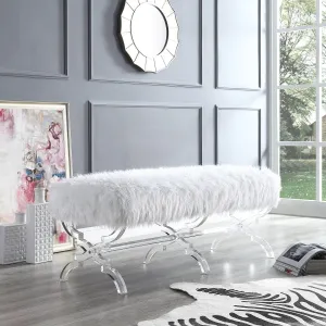 Giselle Faux Fur X-Leg Bench