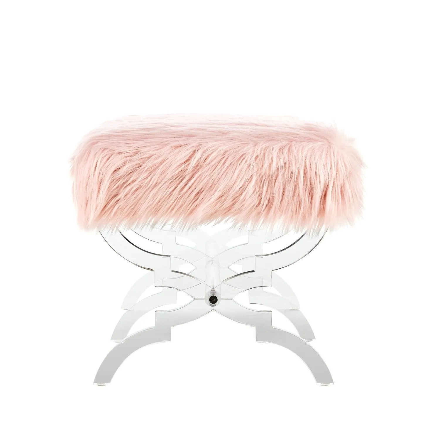 Giselle Faux Fur X-Leg Bench