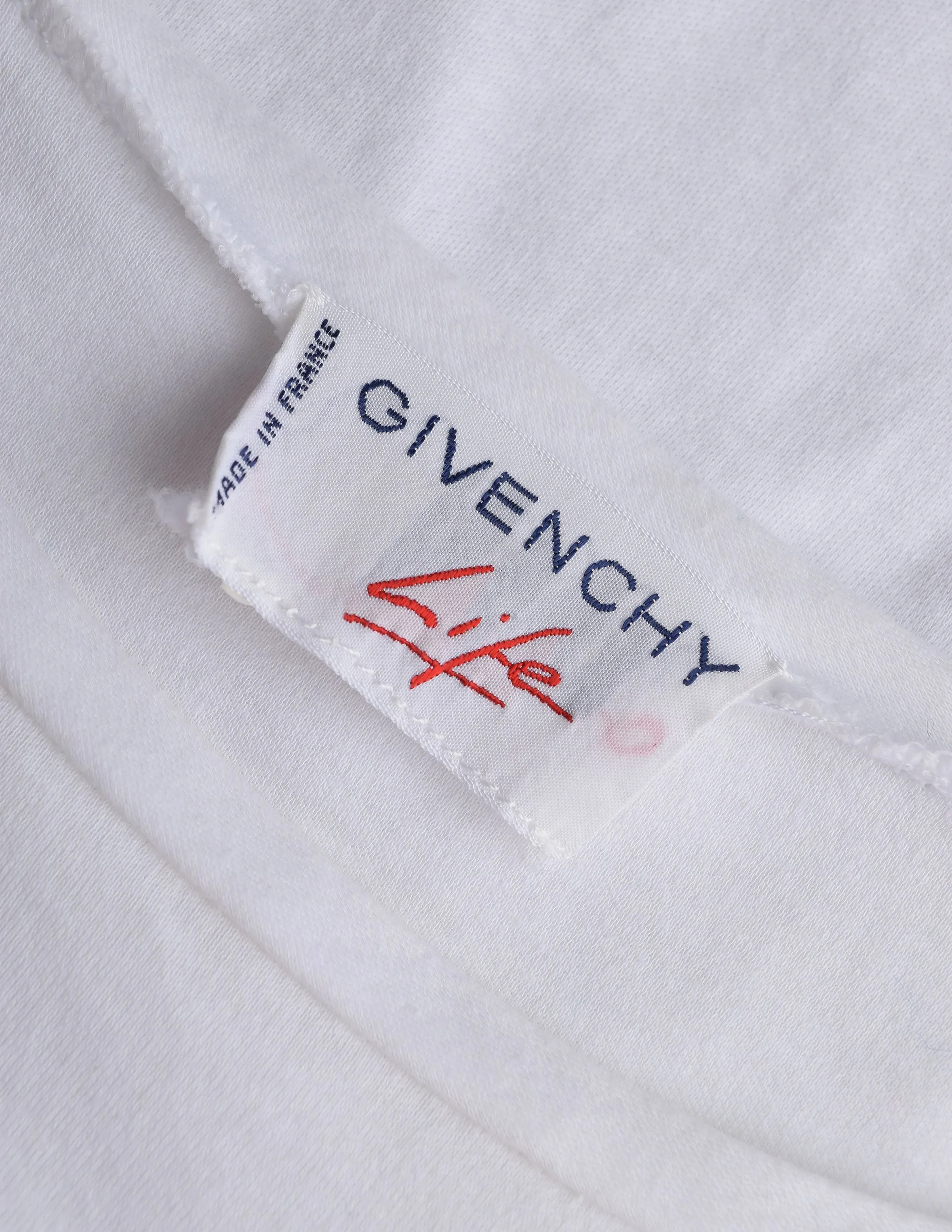 Givenchy Vintage White Glasses Lips Novelty Signature Logo T-Shirt