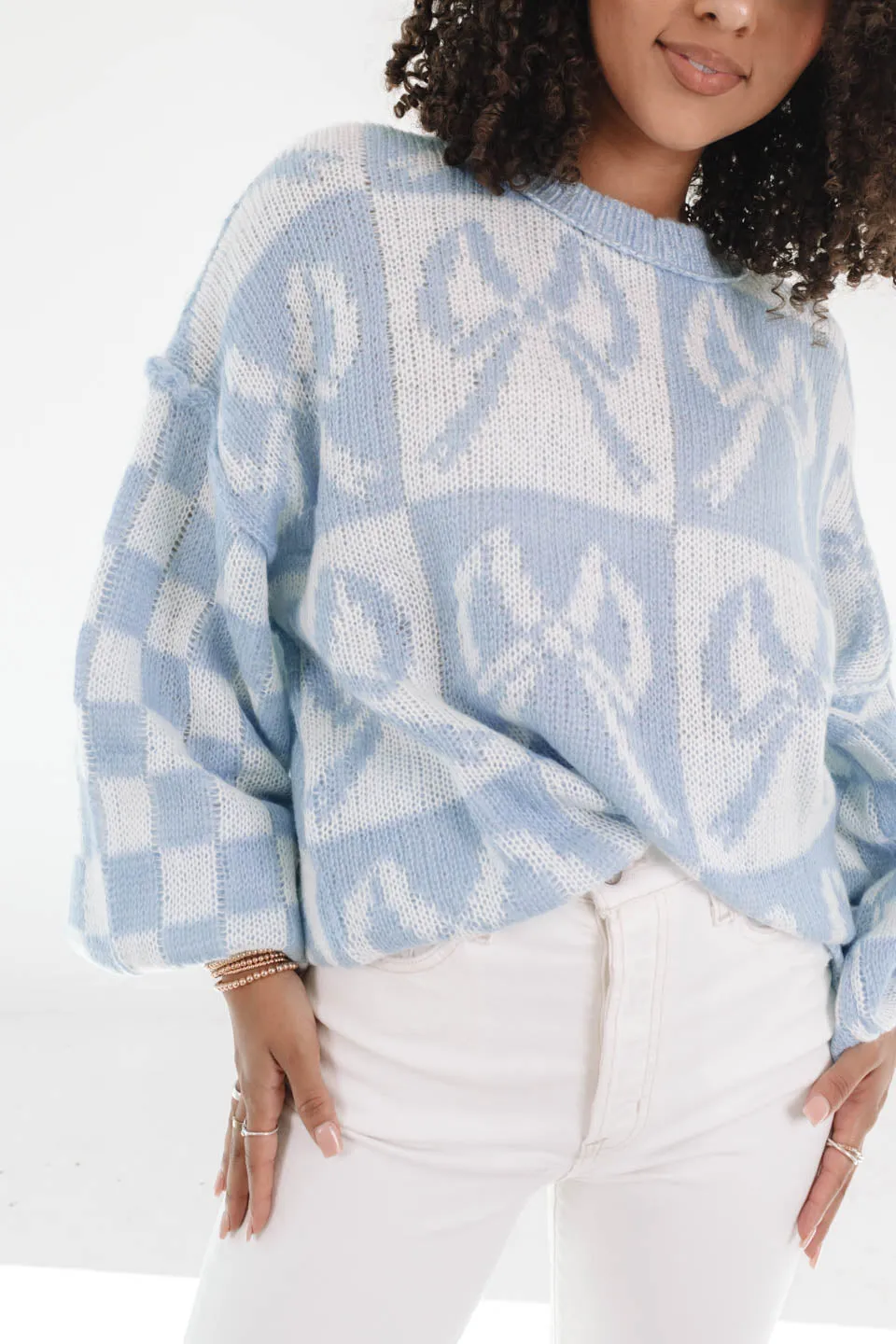 Giving Girly Sweater - Light Blue