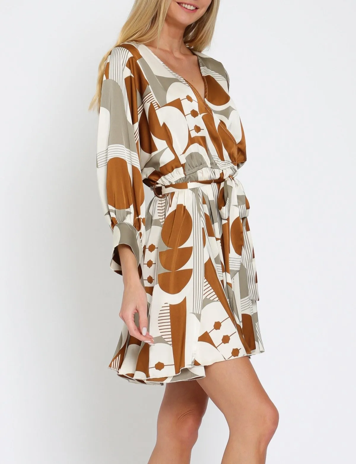 Giving Thanks Dolman Sleeve Tie Waist Mini Dress