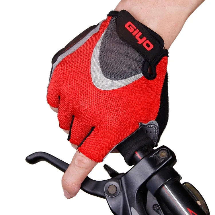 GIYO S-01 GEL Shockproof Cycling Half Finger Gloves Anti-slip Bicycle Gloves, Size: M(Red)