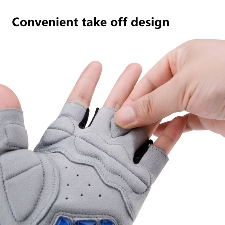 GIYO S-14 Bicycle Half Finger Gloves GEL Shock Absorbing Palm Pad Gloves, Size: XL(Gray)