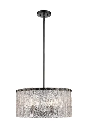 Glacier Five Light Pendant in Matte Black