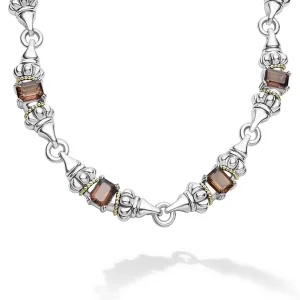 Glacier Smokey Quartz Caviar Necklace