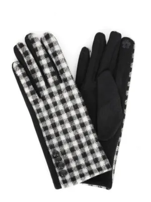 Glack & White Gingham Texting Gloves