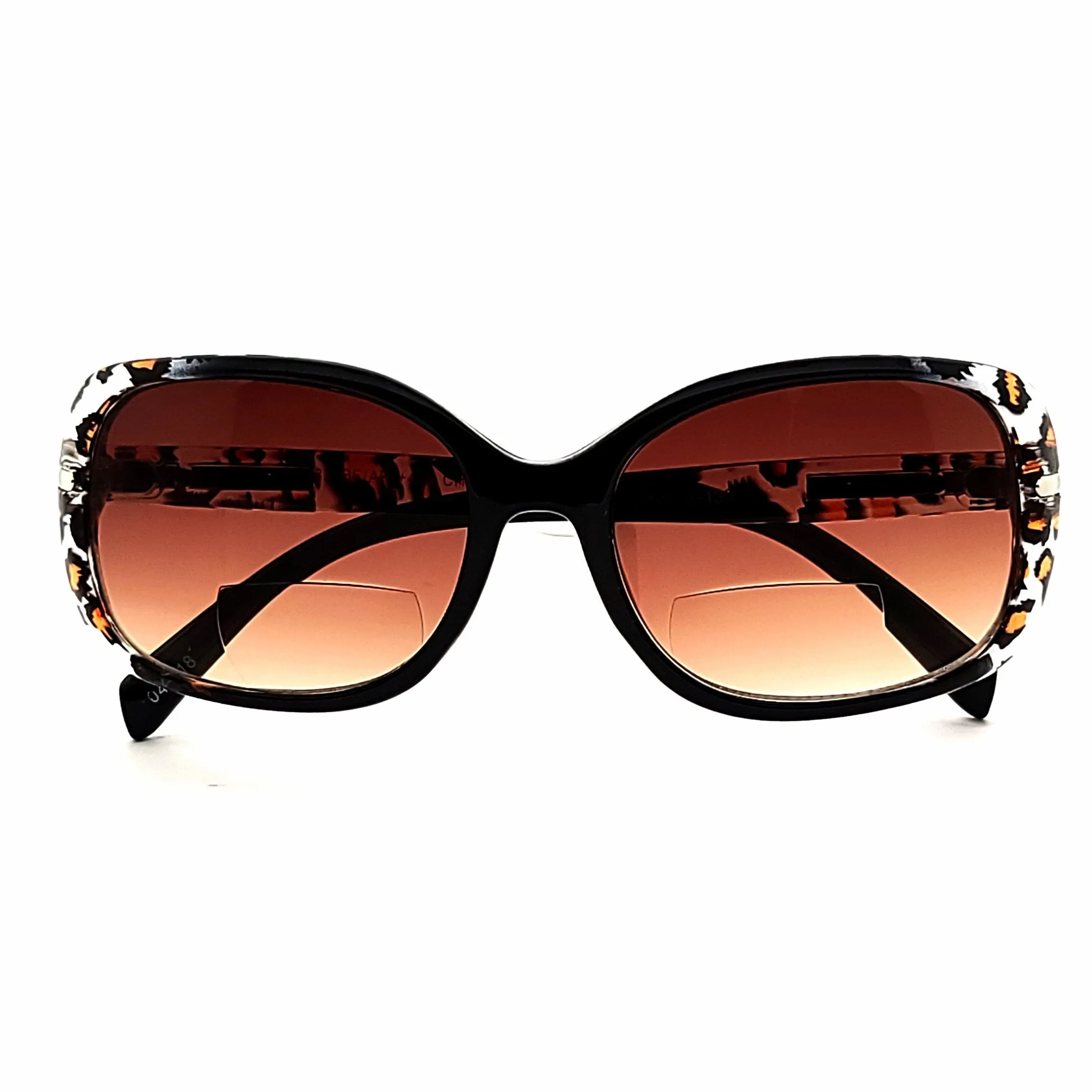 Glam Ladies Large Lens Leopard Print Bifocal Reading Sunglasses