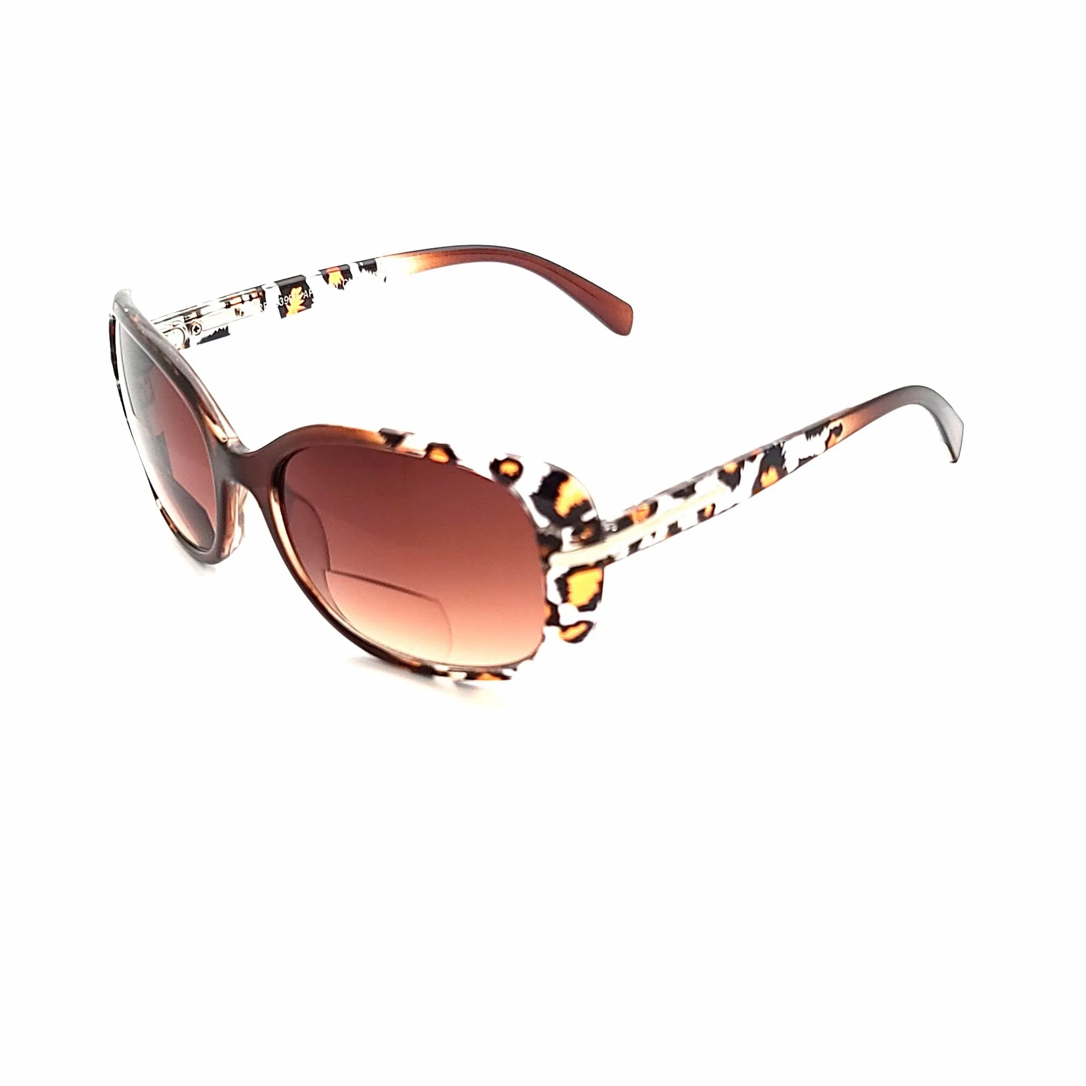 Glam Ladies Large Lens Leopard Print Bifocal Reading Sunglasses