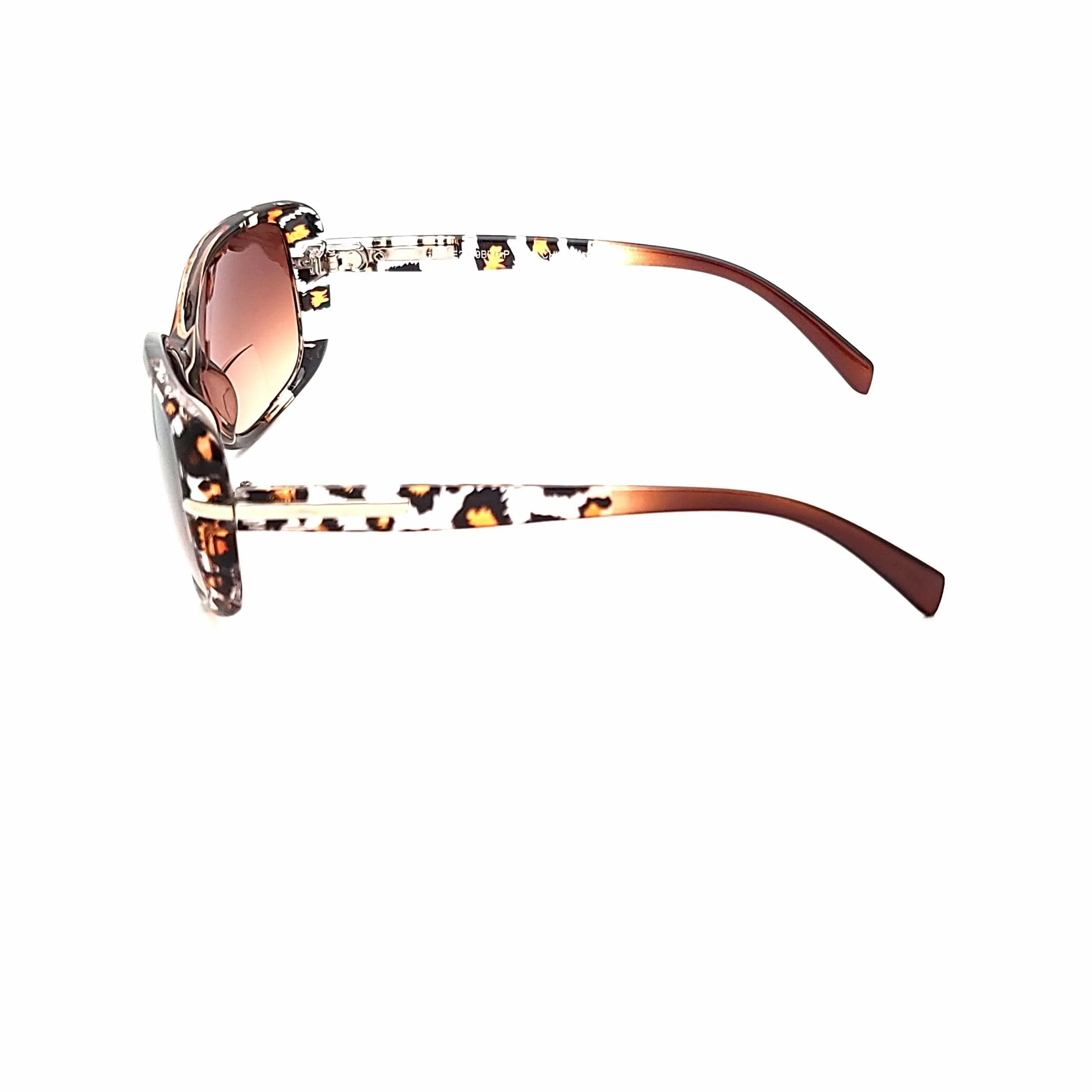 Glam Ladies Large Lens Leopard Print Bifocal Reading Sunglasses