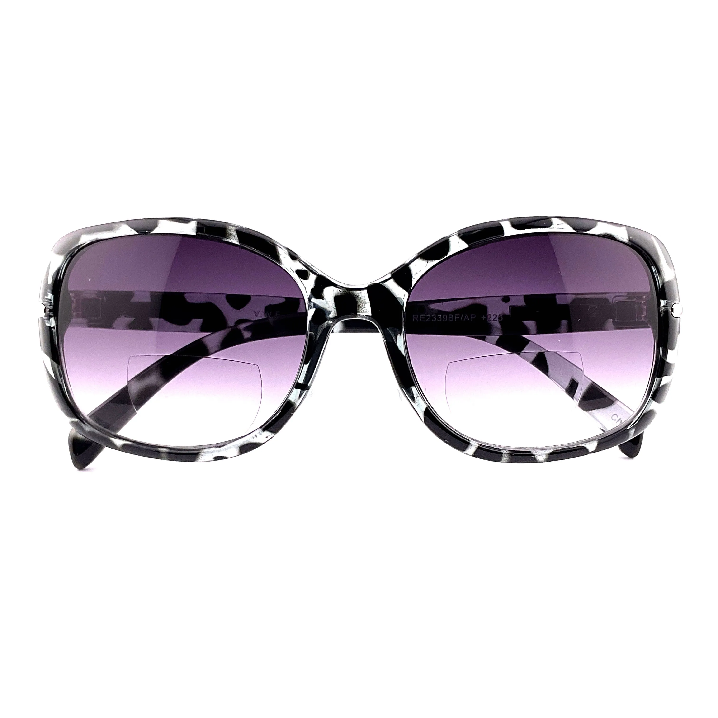 Glam Ladies Large Lens Leopard Print Bifocal Reading Sunglasses