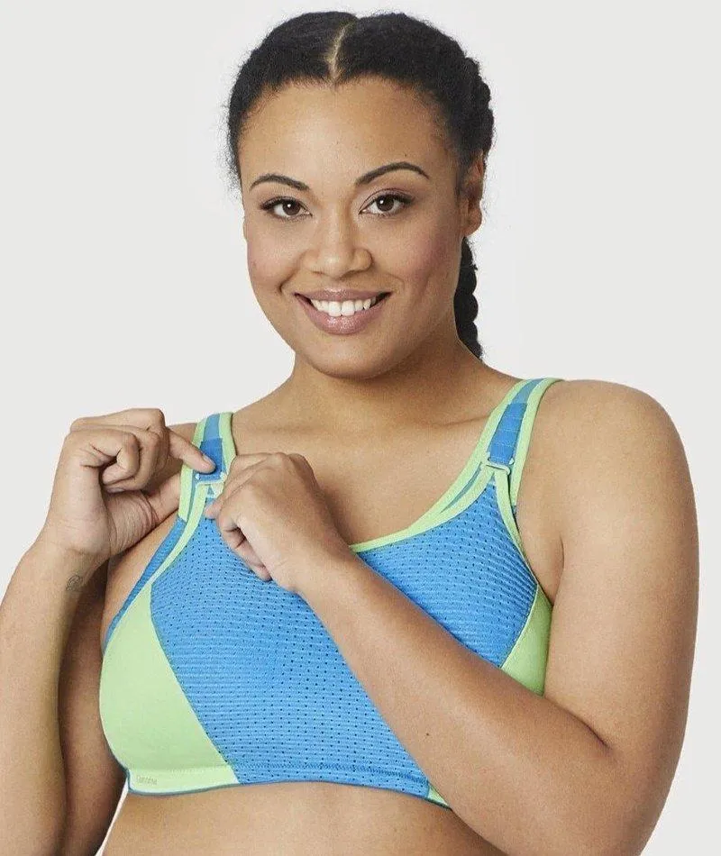 Glamorise Custom Control Wire-Free Sports Bra - Blue/Green