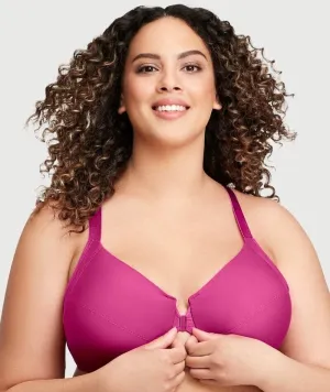 Glamorise Front-Closure Smoothing WonderWire Bra - Berry