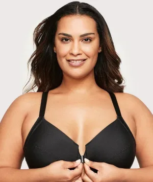 Glamorise Front-Closure Smoothing WonderWire Bra - Black