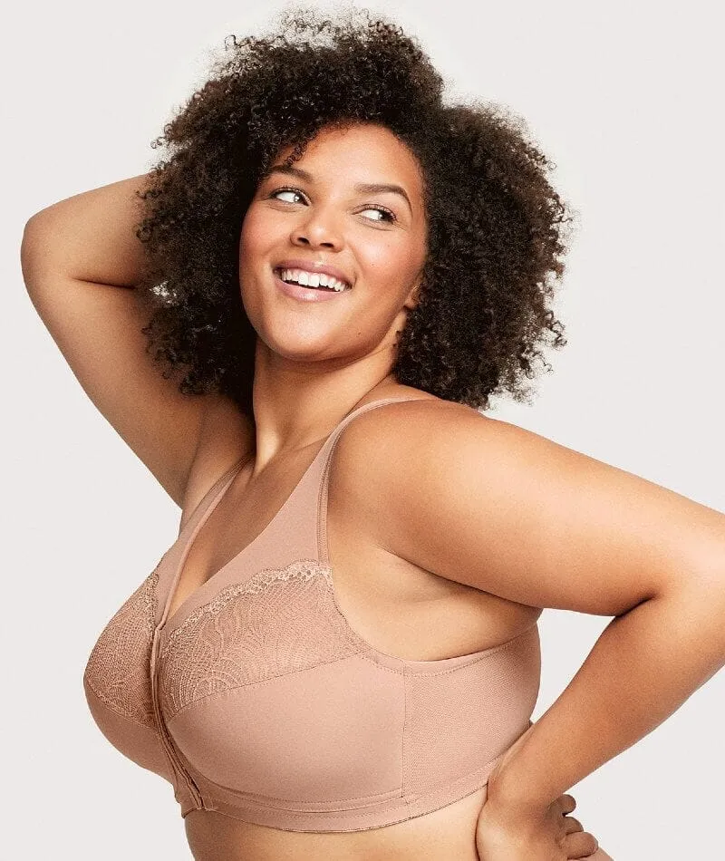 Glamorise Magiclift Natural Shape Wire-Free Front-Closure Bra - Cappuccino