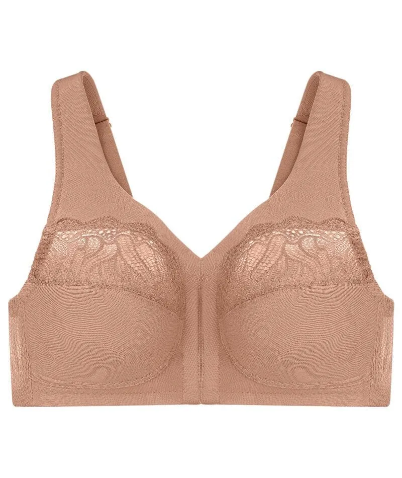 Glamorise Magiclift Natural Shape Wire-Free Front-Closure Bra - Cappuccino