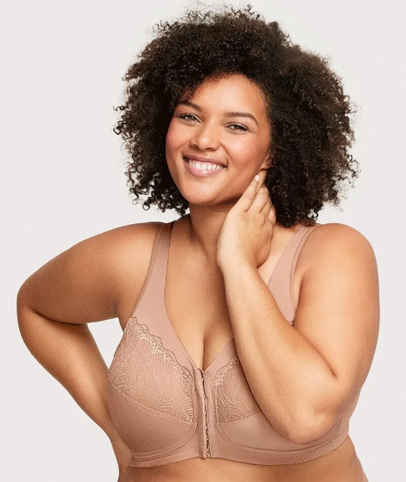 Glamorise Magiclift Natural Shape Wire-Free Front-Closure Bra - Cappuccino