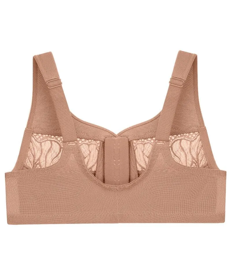 Glamorise Magiclift Natural Shape Wire-Free Front-Closure Bra - Cappuccino